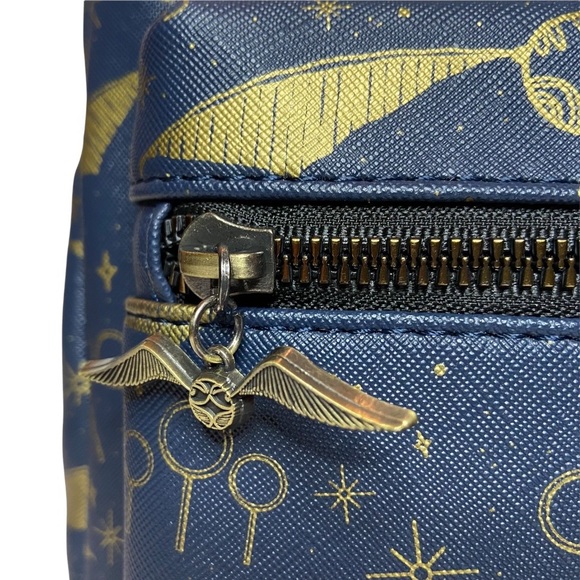 harry potter navy & gold quidditch mini backpack Loungefly Golden Hogwarts Castle it keeps your essentials organized and ready for action Harry Potter Bioworld Quidditch Equipment